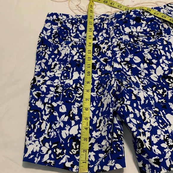 Mario Serrani Italy Comfort Stretch Shorts Blue Wh Black Size 12 Mint Condition - Picture 5 of 6